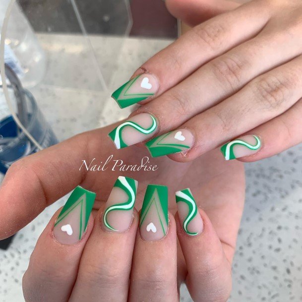 Pretty Matte Green Nails Women