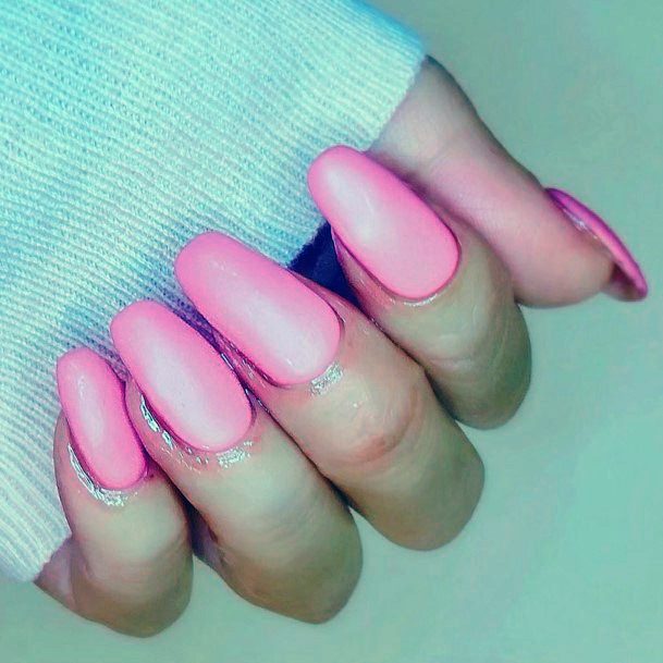 Pretty Matte Pink Nails Women