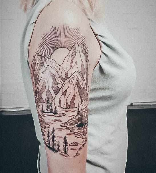 Pretty Mountain Tattoos Women