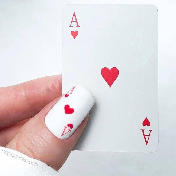 Pretty Nail Designs Playing Card Themed Ace Of Hearts Women