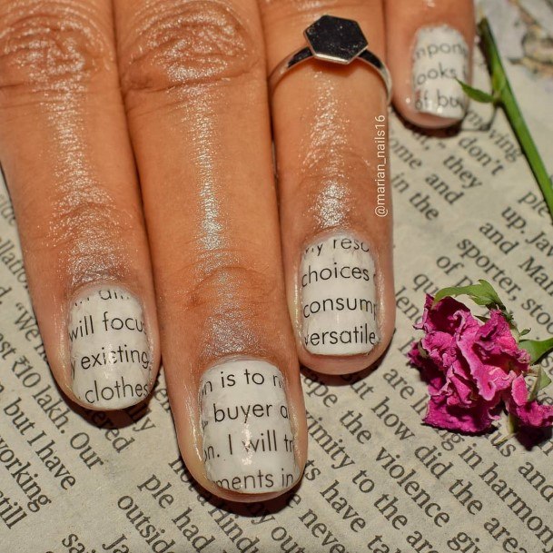 Pretty Newspaper Nails Women