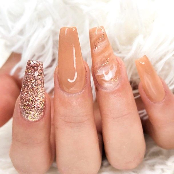 Pretty Nude Marble Nails Women