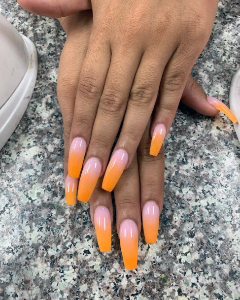 Pretty Orange And White Fall Ombre Nail Inspiration Girly Ideas For Women