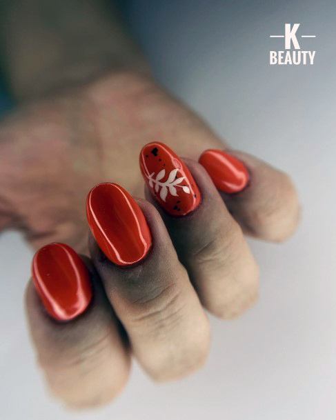 Pretty Orange Nails Women