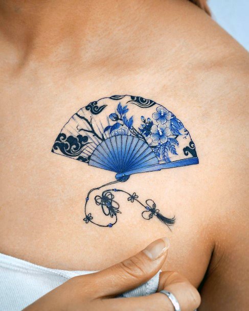 Pretty Oriental Plate Porcelain Tattoos Women