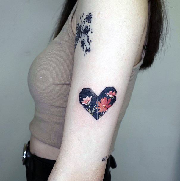 Pretty Origami Tattoos Women