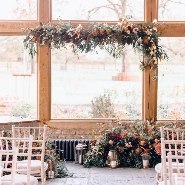 Pretty Overhead Flower Bouquet Backdrop Wedding Inspiration