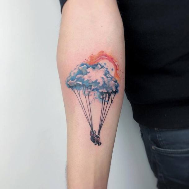 Pretty Parachute Skydiving Tattoos Women