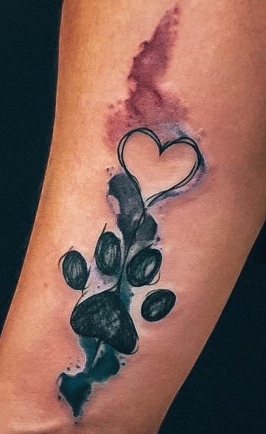 Pretty Paw Print Tattoos Women