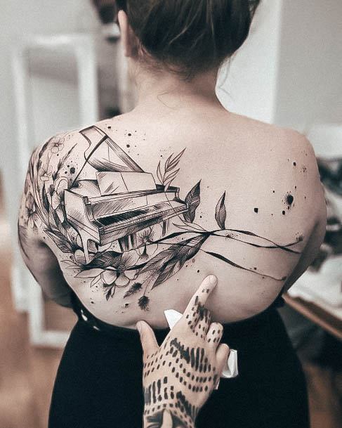 Pretty Piano Tattoos Women