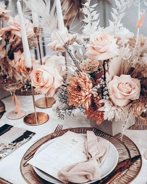 Pretty Pink Flower Bouquet Wedding Table Centerpiece Decoration Ideas