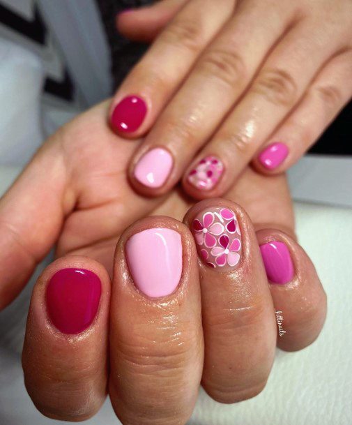 Pretty Pink Polka Dot May Nail Design For Women