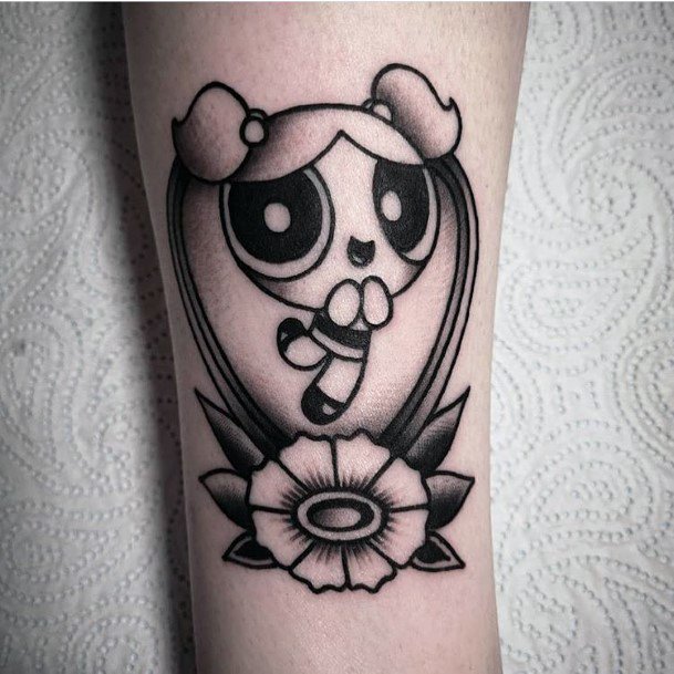 Pretty Powerpuff Girls Bubbles Tattoos Women