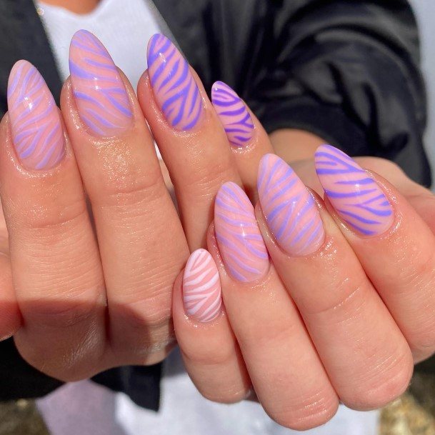 Pretty Purple Nails Women