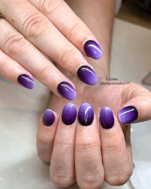 Pretty Purple Ombre Nails Women