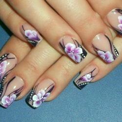 Pretty Purple Orchid Nail Art