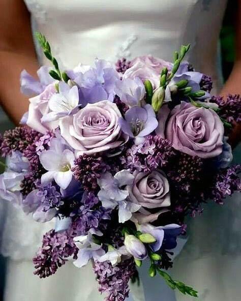 Pretty Purple Rose Wedding Bouquet