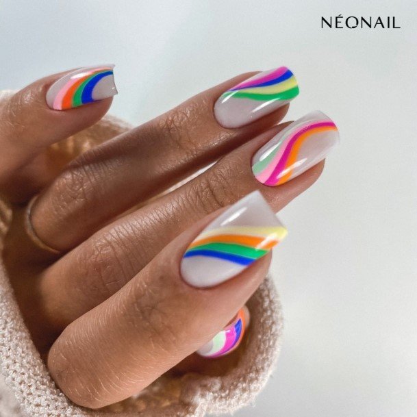 Pretty Rainbow Nails Women