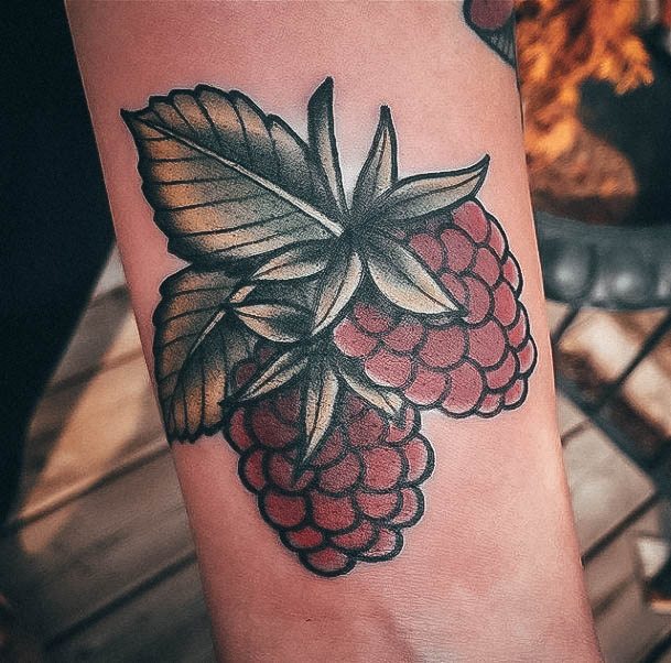 Pretty Raspberry Tattoos Women