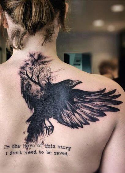 Pretty Raven Tattoos Women