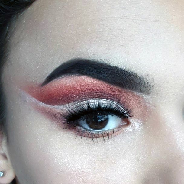 Pretty Red And Brown Eyeshadow Women