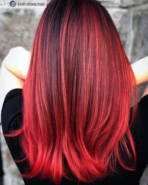 Pretty Red Ombre Hairstyless Women