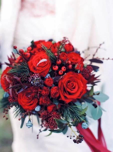 Pretty Red Rose Flowers Wedding