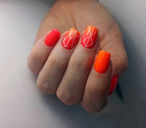 Pretty Red Summer Nails Women