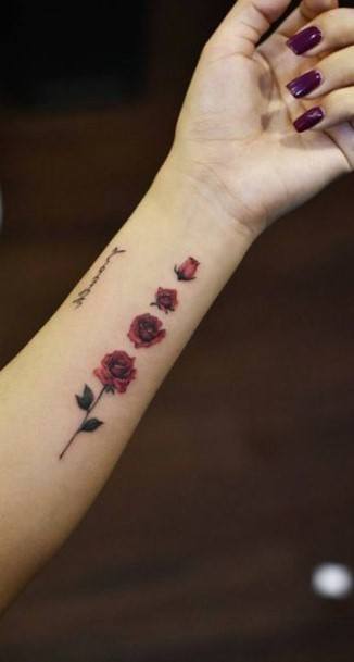 Pretty Rose And Petals Womens Forearms