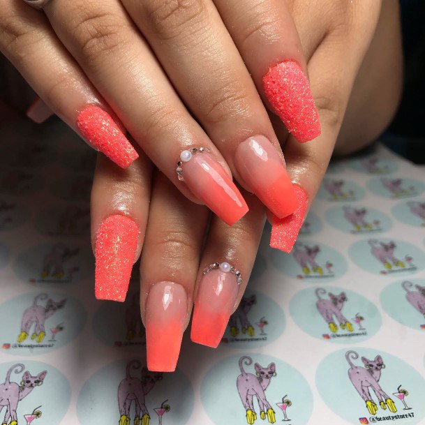 Pretty Salmon Nails Women