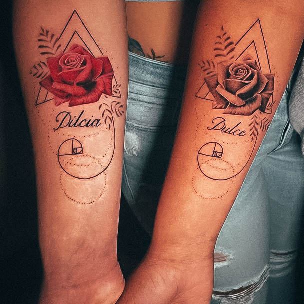 Pretty Sibling Tattoos Women