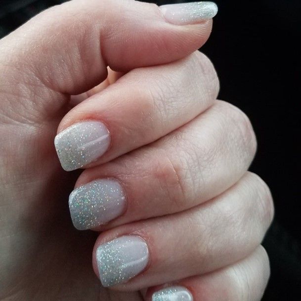 Pretty Silver Ombre Nails Women