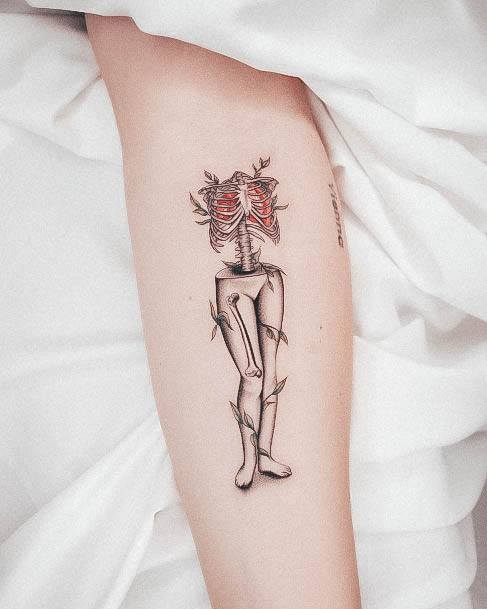 Pretty Skeleton Tattoos Women