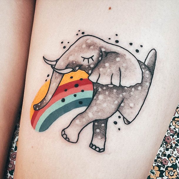 Pretty Small Elephant Tattoos Women