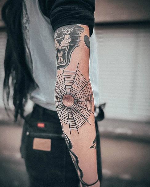 Pretty Small Spider Web Tattoos Women