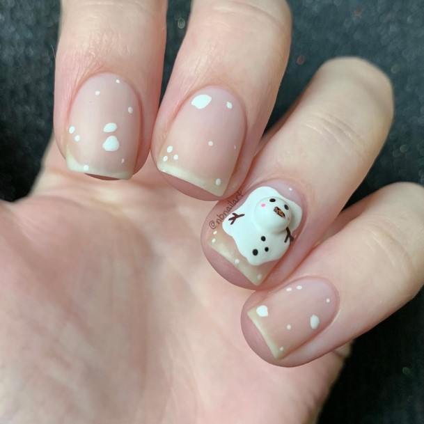 Pretty Snowman Nails Women