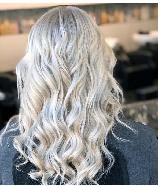 Pretty Soft Rooted White Platinum Blonde Wavy Womens Hairstyle Idea