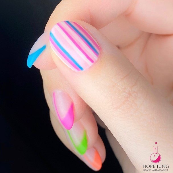 Pretty Striped Nails Women