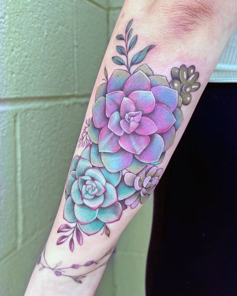 Pretty Succulent Tattoos Women