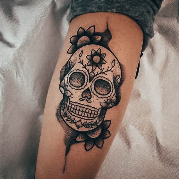 Pretty Sugar Skull Tattoos Women