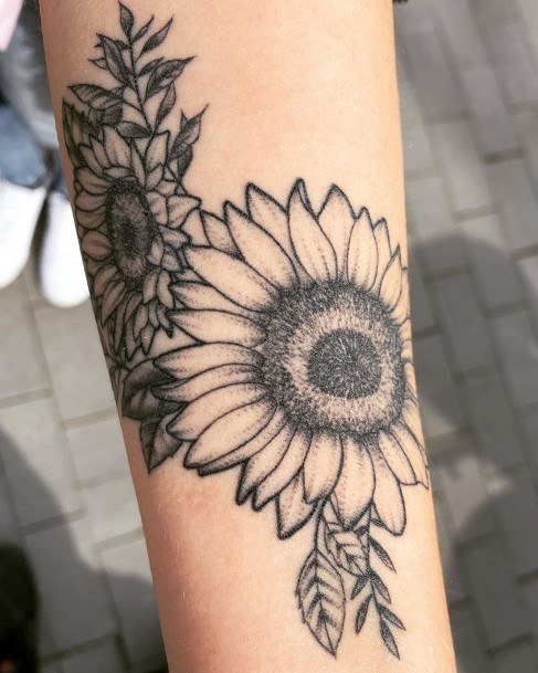 Pretty Sunflower Womens Forearms