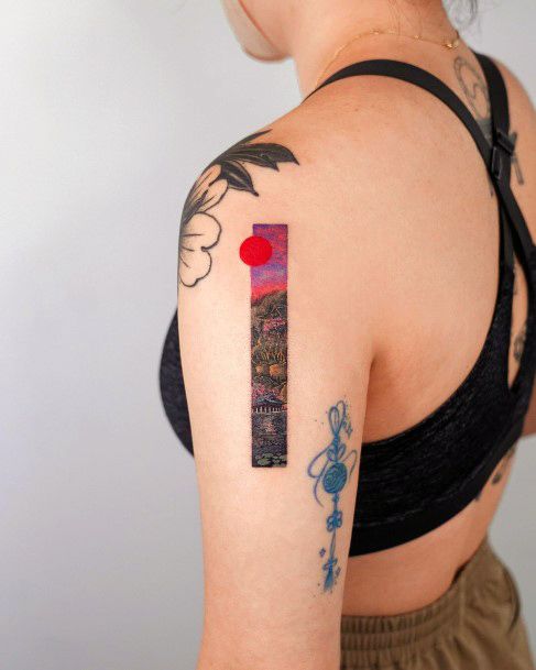 Pretty Sunset Sunrise Tattoos Women