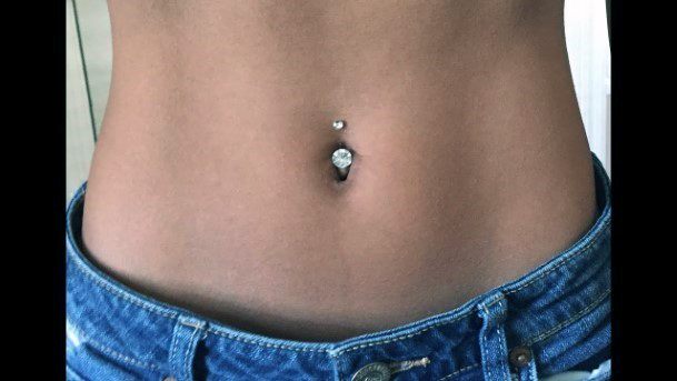 Pretty Trendy Large Diamond Belly Button Piercing Ideas For Girls