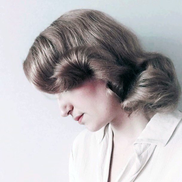 Pretty Vintage Light Brown Big Curls Womens Hairstyle Idea