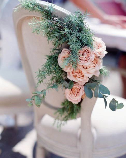 Pretty Wedding Chair Decorations Lush Pink Flowers Amazing Greenery Inspiration