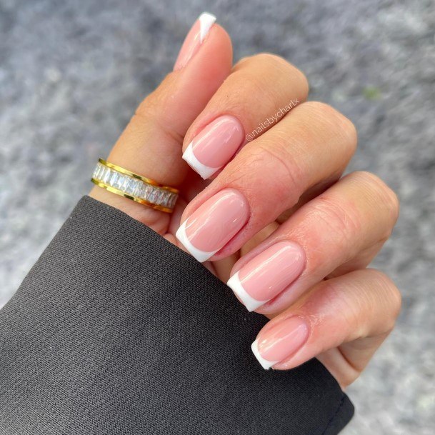 Pretty White French Nails Women