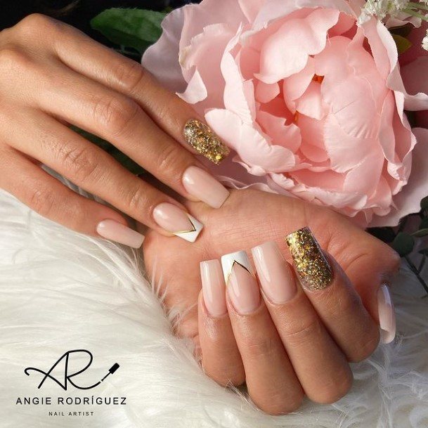 Pretty White French Tip Nails Women