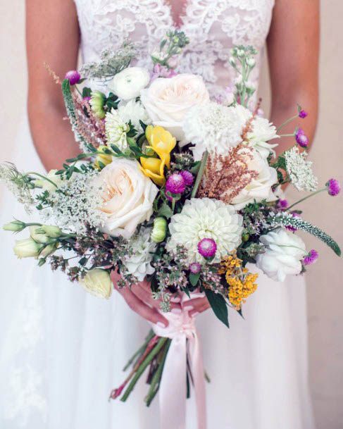 Pretty White Spring Wedding Flowers