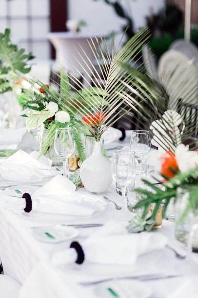 Pretty White Wedding Flower Centerpieces