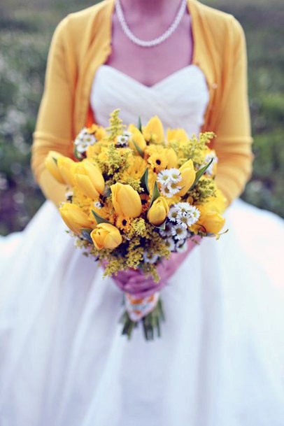 Pretty Yellow Tulip Flowers Bouquet